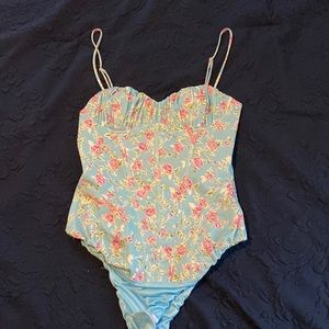 Zara floral corset style bodysuit